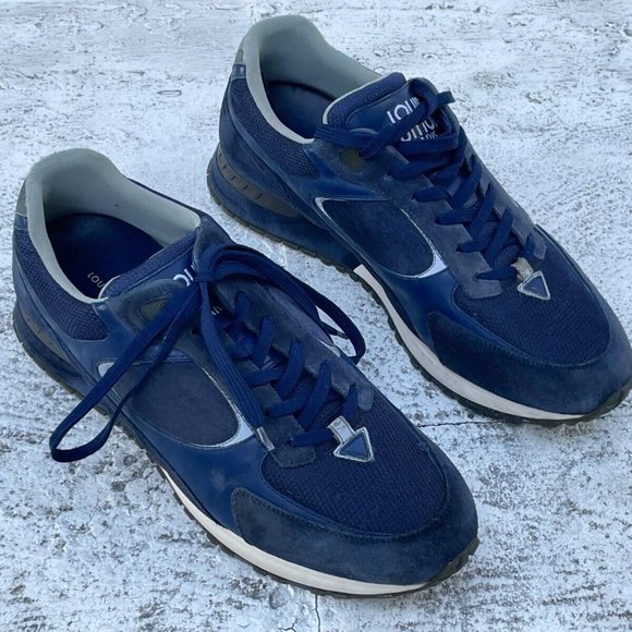 Louis Vuitton Men Sneaker Lace Up Shoes Blue Suede Shoes Made in Italy Size 8UK - Picture 7 of 12